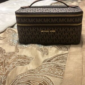 Michael Kors Brown Monogram Travel Case